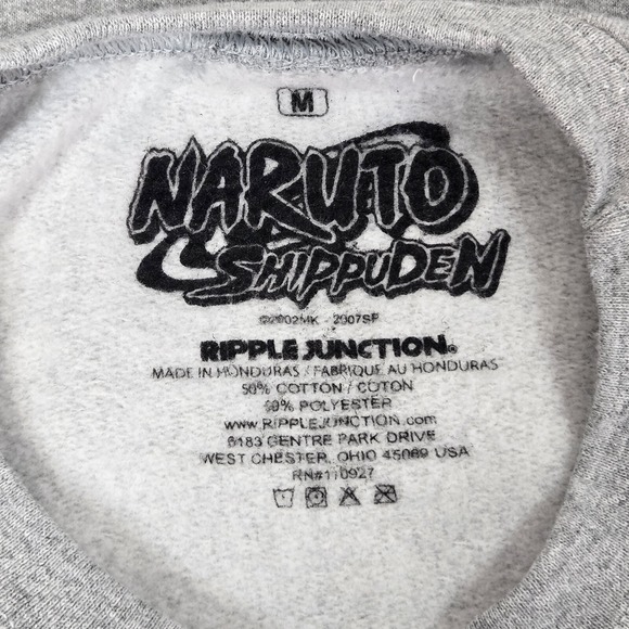 Naruto Shippuden Sweatshirt Mens M Gray N U  Hero Of The Hidden Leaf Long Sleeve - Picture 5 of 10